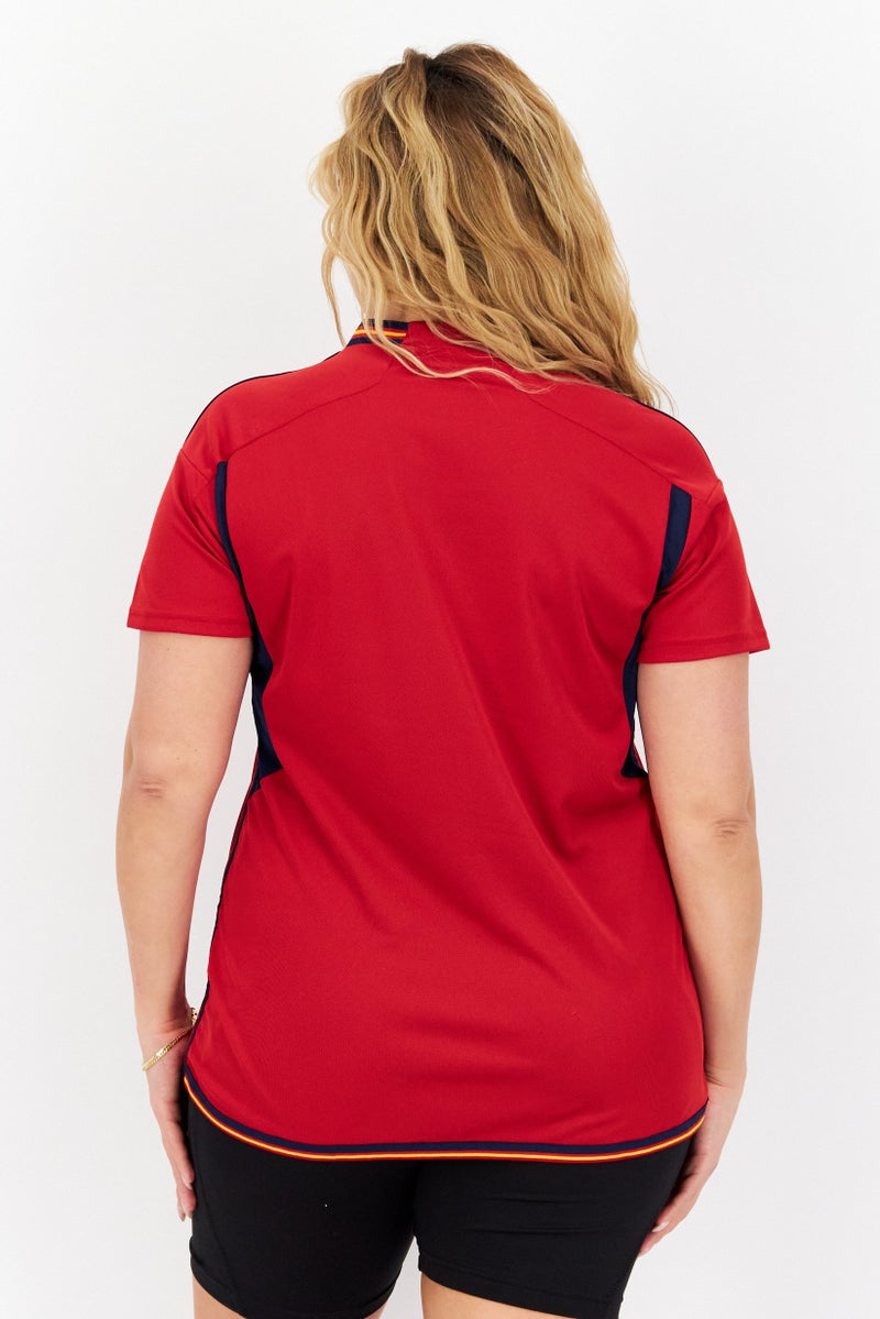 Adidas تي شيرت تدريب قصير الأكمام للنساء، أحمر - Image 2